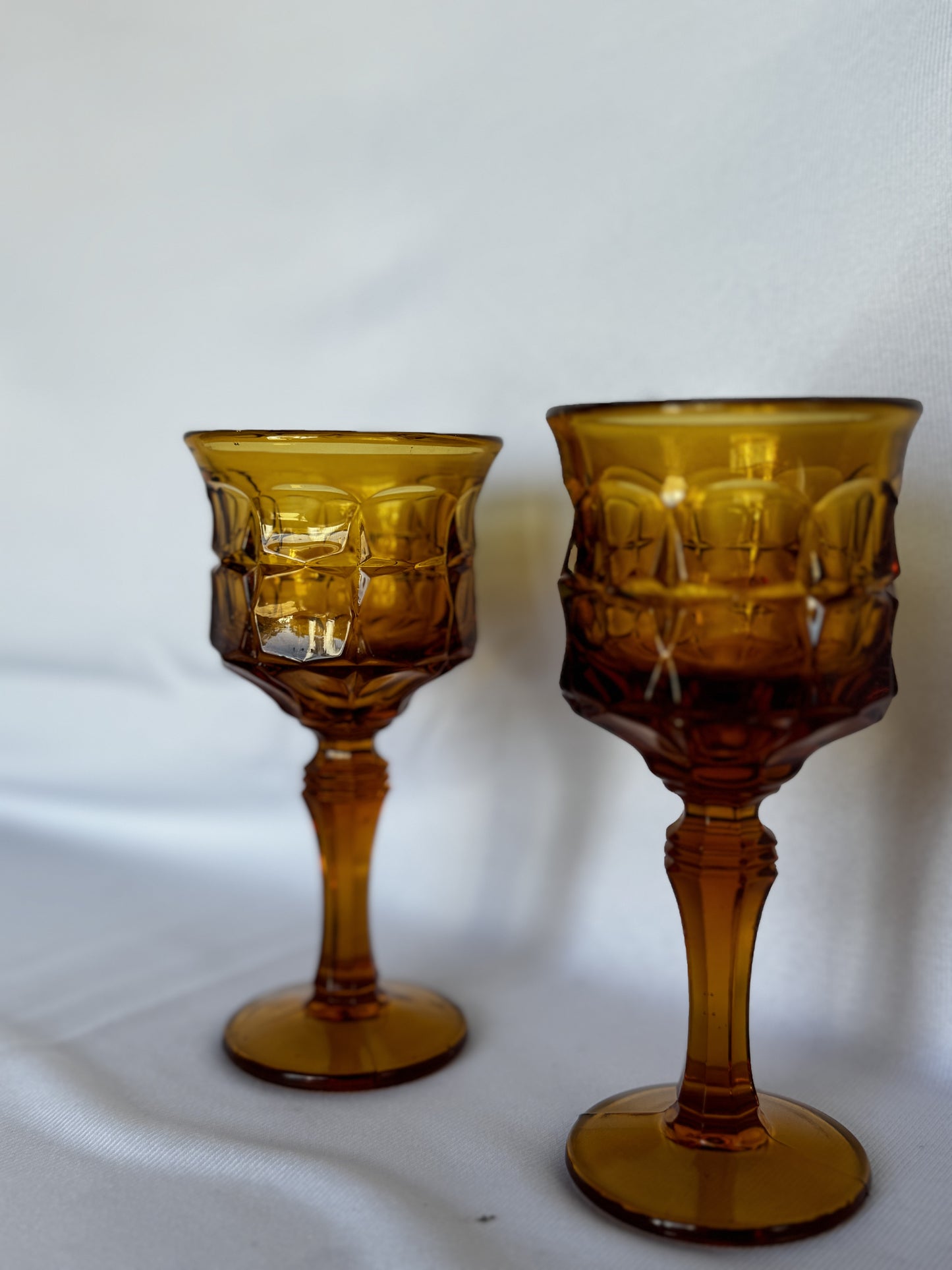 Indiana Glass Amber Tea Candle Holders