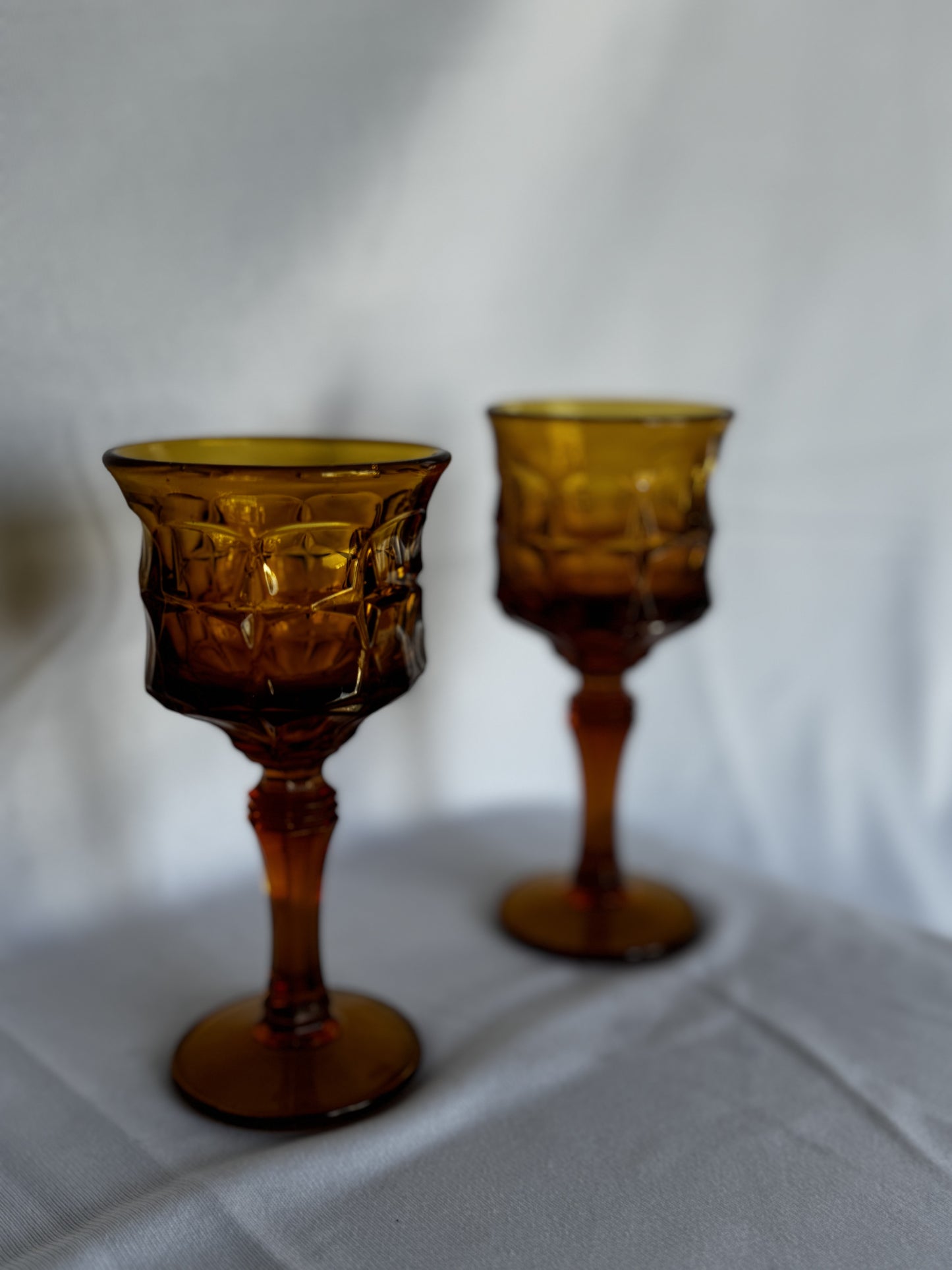 Indiana Glass Amber Tea Candle Holders