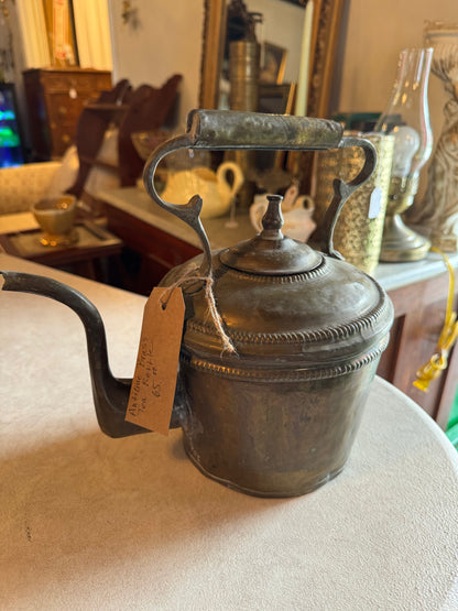 Antique brass tea kettle